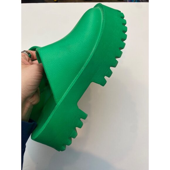 Lili & Oumer Platform Lug Sole Clog Mules Green Slip On Shoes Women's Size 10 - Picture 11 of 11